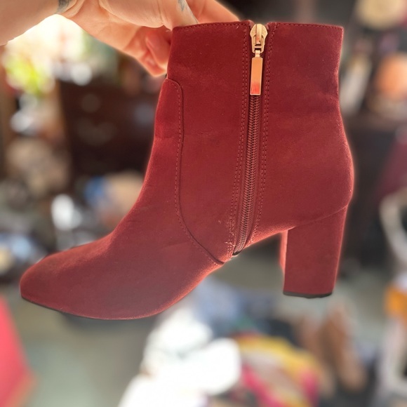 Primark Side Zip Booties - Red Size 8 - Picture 3 of 11